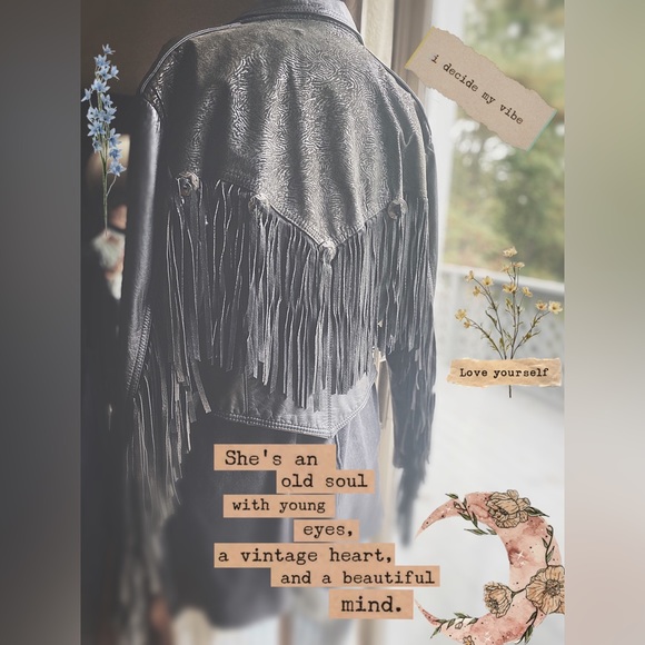 Leather jacket VINTAGE FRINGE JACKET - Picture 3 of 10